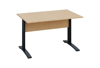 EPK 18 - 12 stůl kancelářský, kovová podnož černá, deska 18 mm, široký 1200 mm, bříza irská